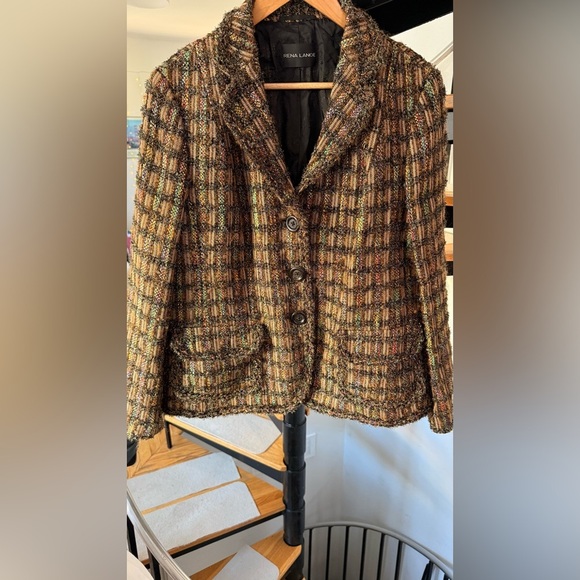 Vintage Rena Lange Women’s Tweed Multicolor Jacket – EU 46 / US 16 - Picture 3 of 9